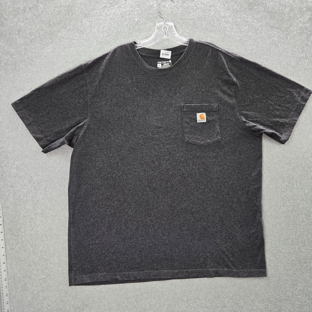Carhartt Men Shirt XL Gray Short‎ Sleeve Pocket Logo Tee